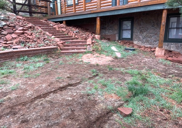 Existing hillside before hardscape work