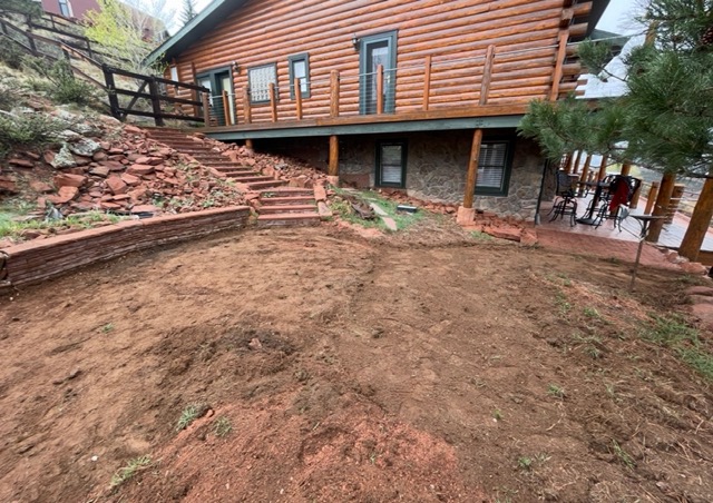Mountain property before patio installation